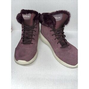 Skechers On the Go Goga Mat Technology Wine Fleece High top Shoes Size 10